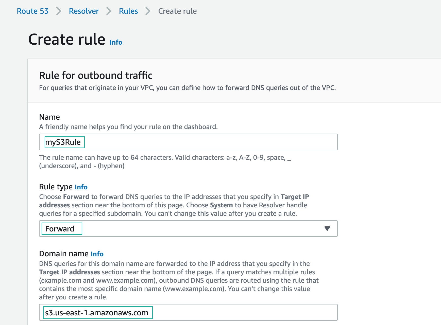 create rule